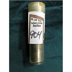 1943 P Original Uncirculated Roll of Lincoln Cents in a plastic tube. Lots of oxidation on the coins