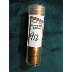 1947 S Original Gem BU Roll of Lincoln Cents in a plastic tube. CDN bid is $125 on my sheet. End coi