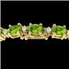 Image 1 : Natural 13 CTW Peridot & Diamond Certified Eternity Bracelet 10K Yellow Gold - 21456-REF#76T3X