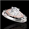 Image 1 : Genuine 1.10 CTW Certified G-I Genuine Diamond Solitaire Bridal Ring Two Tone Gold - 35201-REF#98W7K