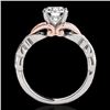 Image 2 : Genuine 1.10 CTW Certified G-I Genuine Diamond Solitaire Bridal Ring Two Tone Gold - 35201-REF#98W7K