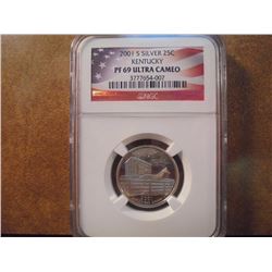 2001-S SILVER KENTUCKY QUARTER NGC PF69 ULTRA CAMEO