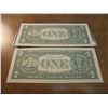 Image 2 : 2-2003-A $1 FRN'S LOW CONSECUTIVE SERIAL 'S UNC SERIAL NUMBERS ARE:G00003187H-G00003188H