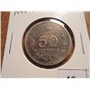 Image 1 : 1944-M MEXICO SILVER CAPS & RAYS SILVER 50 CENTAVO
