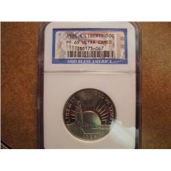 1986-S STATUE OF LIBERTY HALF DOLLAR NGC PF69 ULTRA CAMEO
