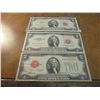 Image 1 : 1928-D,53-A & 63 $2 US NOTES RED SEALS
