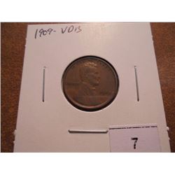 1909-VDB LINCOLN CENT EXTRA FINE