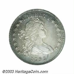 1795 $1 Draped Bust, Off Center AU50 ANACS.