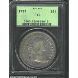 1797 $1 9x7 Stars, Large Letters Fine 12 PCGS.