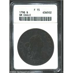 1798 $1 Small Eagle, 13 Stars Fine 15 ANACS.