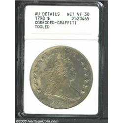 1798 $1 Large Eagle--Corroded, Graffiti--ANACS. AU Details, Net VF30.