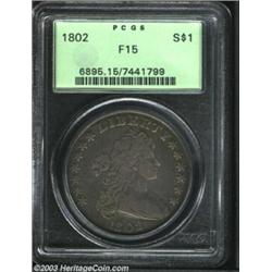 1802 $1 Narrow Date Fine 15 PCGS.