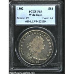 1802 $1 Narrow Date Fine 15 PCGS.