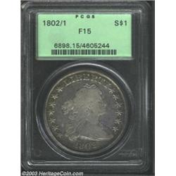 1802/1 $1 Narrow Date Fine 15 PCGS.