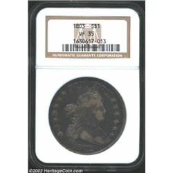 1803 $1 Small 3 VF35 NGC.