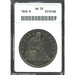 1840 $1 AU53 ANACS.
