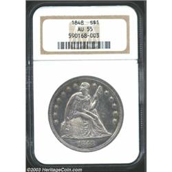 1848 $1 AU55 NGC.