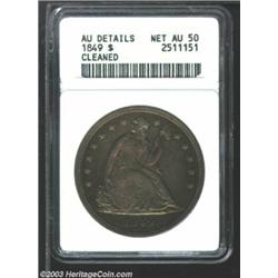 1849 $1--Cleaned--ANACS. AU Details, Net AU50.
