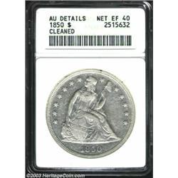 1850 $1--Cleaned--ANACS. AU Details, Net XF40.