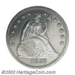 1851 $1 AU55 ANACS.
