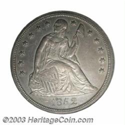 1852 $1 AU55 ANACS.