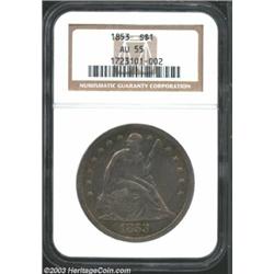 1853 $1 AU55 NGC.