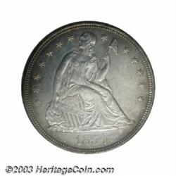 1854 $1 AU50 ANACS.