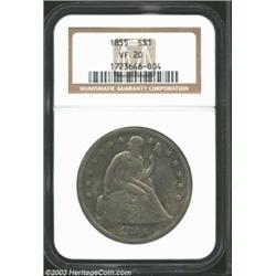 1855 $1 VF20 NGC.