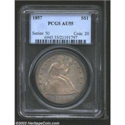 1857 $1 AU55 PCGS.