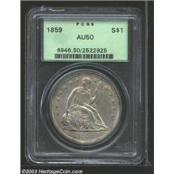 1859 $1 AU50 PCGS.