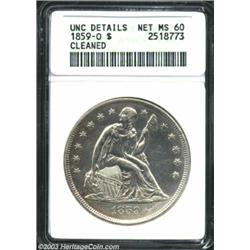 1859-O $1--Cleaned--ANACS. Unc Details, Net MS60.