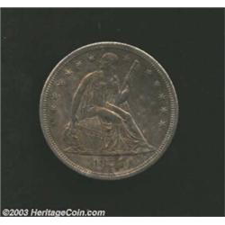 1859-S $1 AU50 Cleaned, Questionable Toning Uncertified.