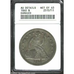 1860 $1--Damaged--ANACS. AU Details, Net XF40.