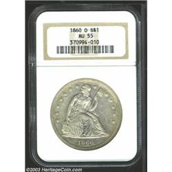 1860-O $1 AU55 NGC.