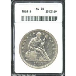 1868 $1 AU50 ANACS.
