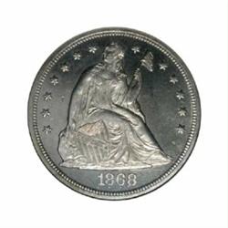 1868 $1 MS63 Prooflike ANACS.