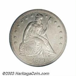 1870-CC $1 AU55 PCGS.