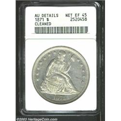 1871 $1--Cleaned--ANACS. AU Details, Net XF45.