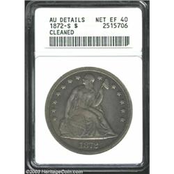 1872-S $1--Cleaned--ANACS. AU Details, Net XF40.