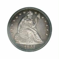 1857 $1 PR63 Cameo PCGS.
