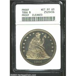 1866 $1--Cleaned--ANACS. Net PR60.