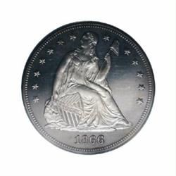 1866 $1 Motto PR63 Cameo PCGS.