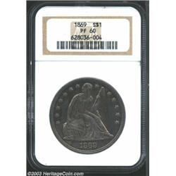1869 $1 PR60 NGC.