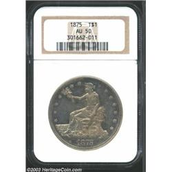 1875 T$1 AU50 NGC.