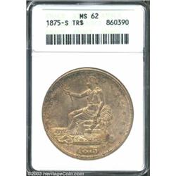 1875-S T$1 MS62 ANACS.