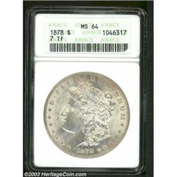 1878 7TF $1 Reverse of 1878 MS64 ANACS.