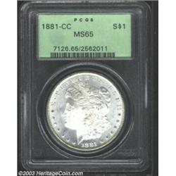 1881-CC $1 MS65 PCGS.