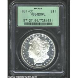 1881-CC $1 MS64 Deep Mirror Prooflike PCGS.
