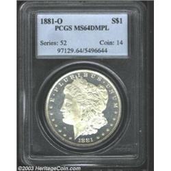 1881-O $1 MS64 Deep Mirror Prooflike PCGS.