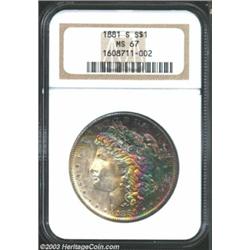 1881-S $1 MS67 NGC.